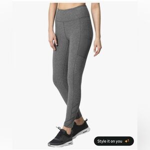 Mondetta Women’s Athleisure Ankle Leggings Mesh Pocket Gray Size Medium